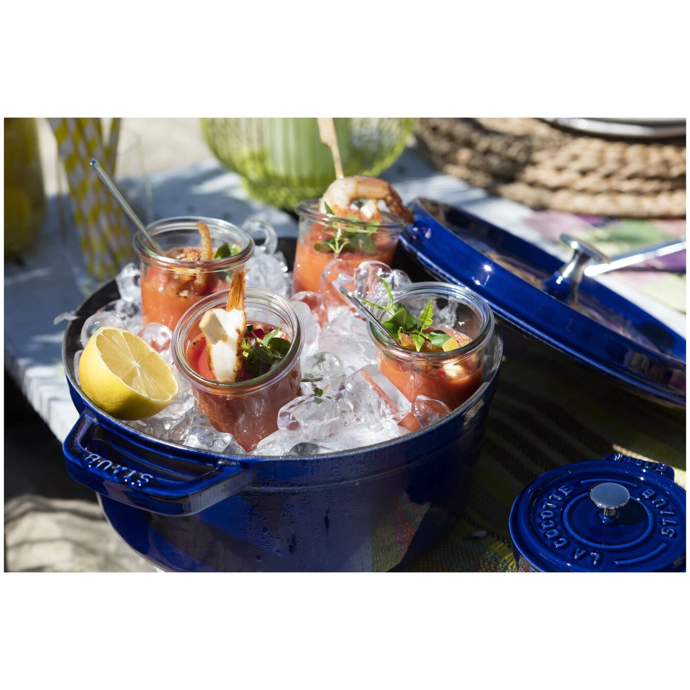 Staub Cocotte 28 Cm, Rund, Dunkelblau, Gusseisen – Bild 5