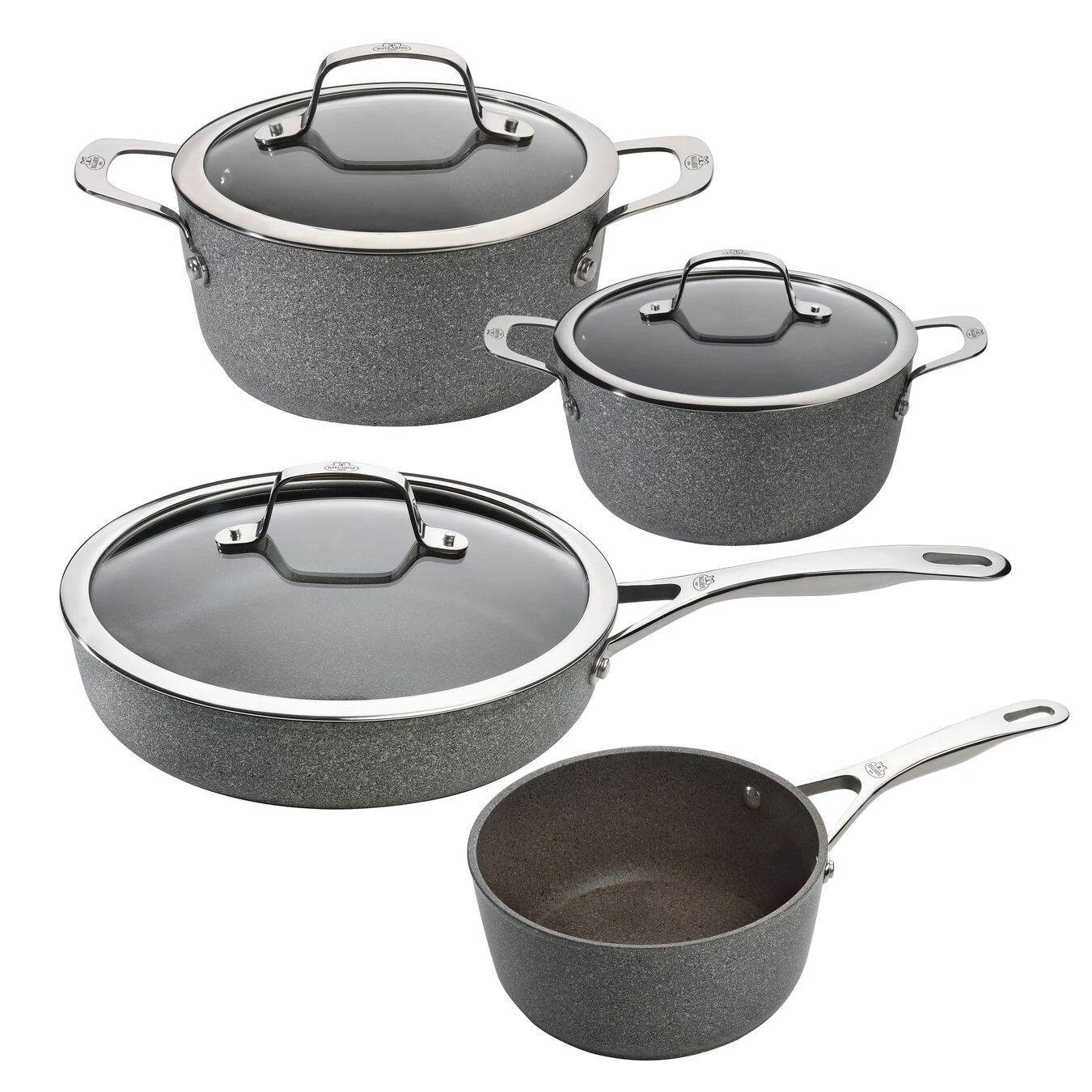 Ballarini Kochtopfset 4-TLG, Aluminium, Granitium Titanium Extrem