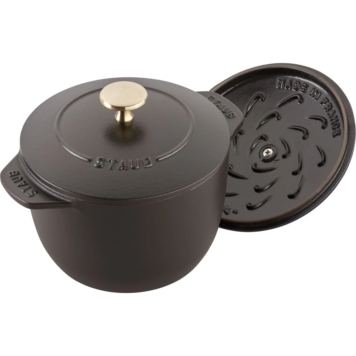 Staub Reis-Cocotte 16 Cm, Rund, Schwarz, Gusseisen – Bild 3