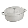 Staub Cocotte 29 Cm, Oval, Weisser Trüffel, Gusseisen