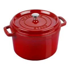Staub Cocotte Tief 24 Cm, Rund, Kirsch-Rot, Gusseisen