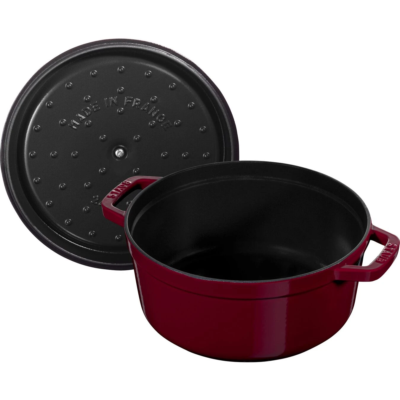 Staub Cocotte 20 Cm, Rund, Bordeaux, Gusseisen – Bild 5