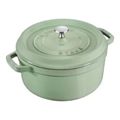 Staub Cocotte 26 Cm, Rund, Salbeigrün, Gusseisen
