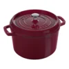 Staub Cocotte Tief 24 Cm, Rund, Bordeaux, Gusseisen