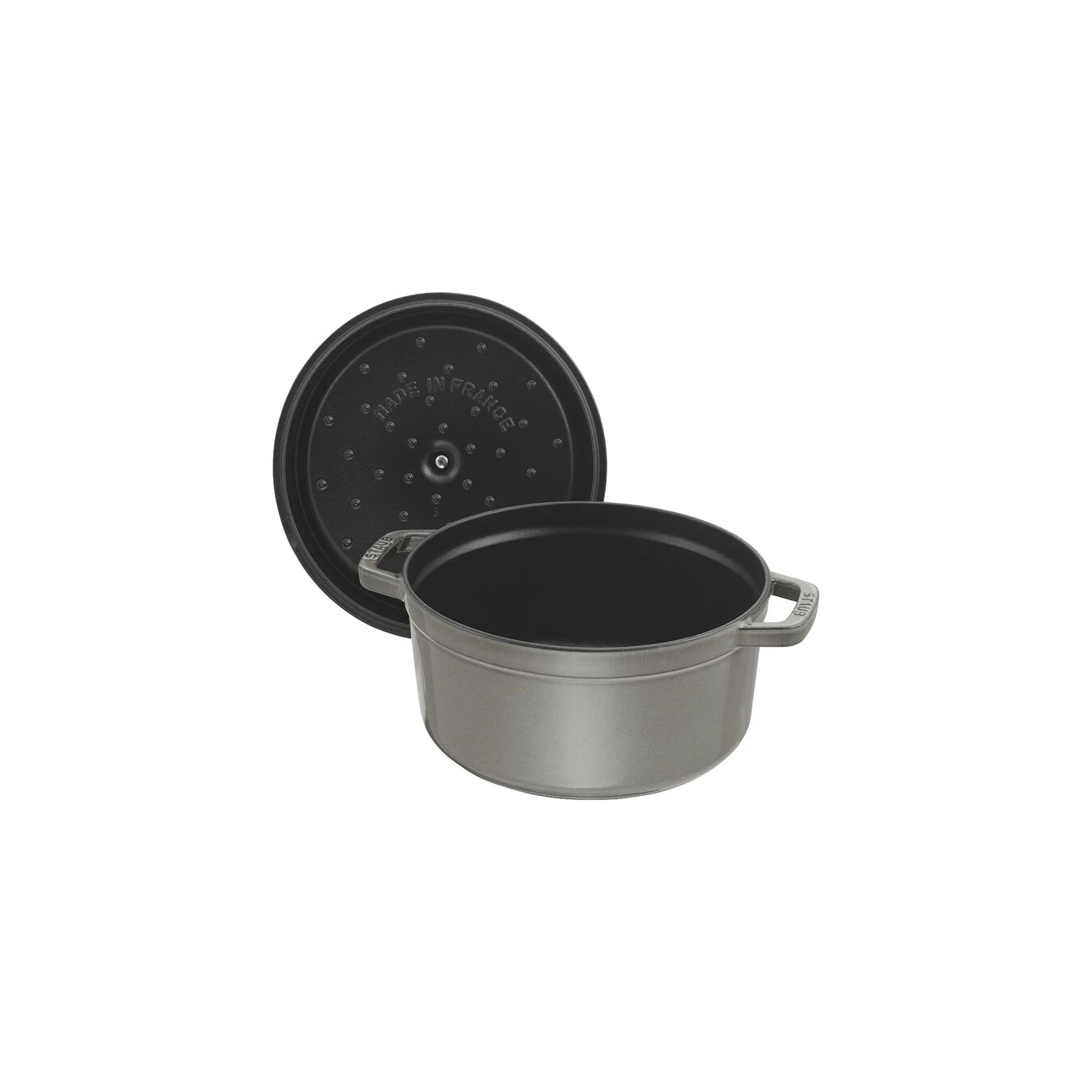 Staub Cocotte 26 Cm, Rund, Graphit-Grau, Gusseisen – Bild 3