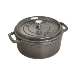 Staub Cocotte 26 Cm, Rund, Graphit-Grau, Gusseisen