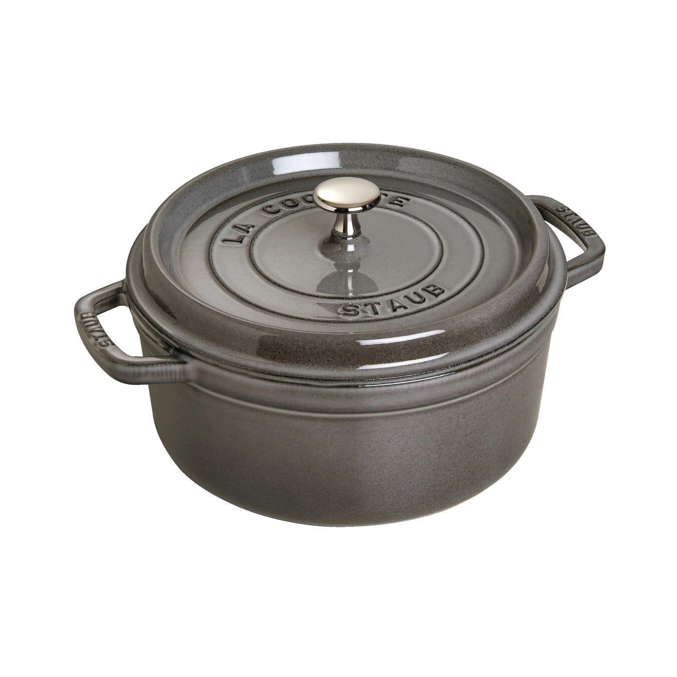 Staub Cocotte 26 Cm, Rund, Graphit-Grau, Gusseisen