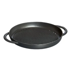 Staub Pure Grill 26 Cm, Rund, Schwarz, Gusseisen