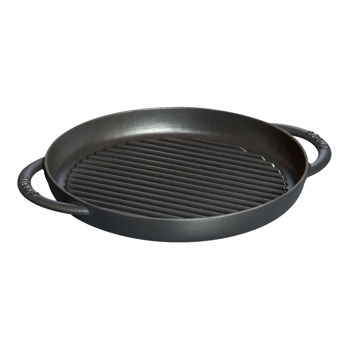 Staub Pure Grill 26 Cm, Rund, Schwarz, Gusseisen