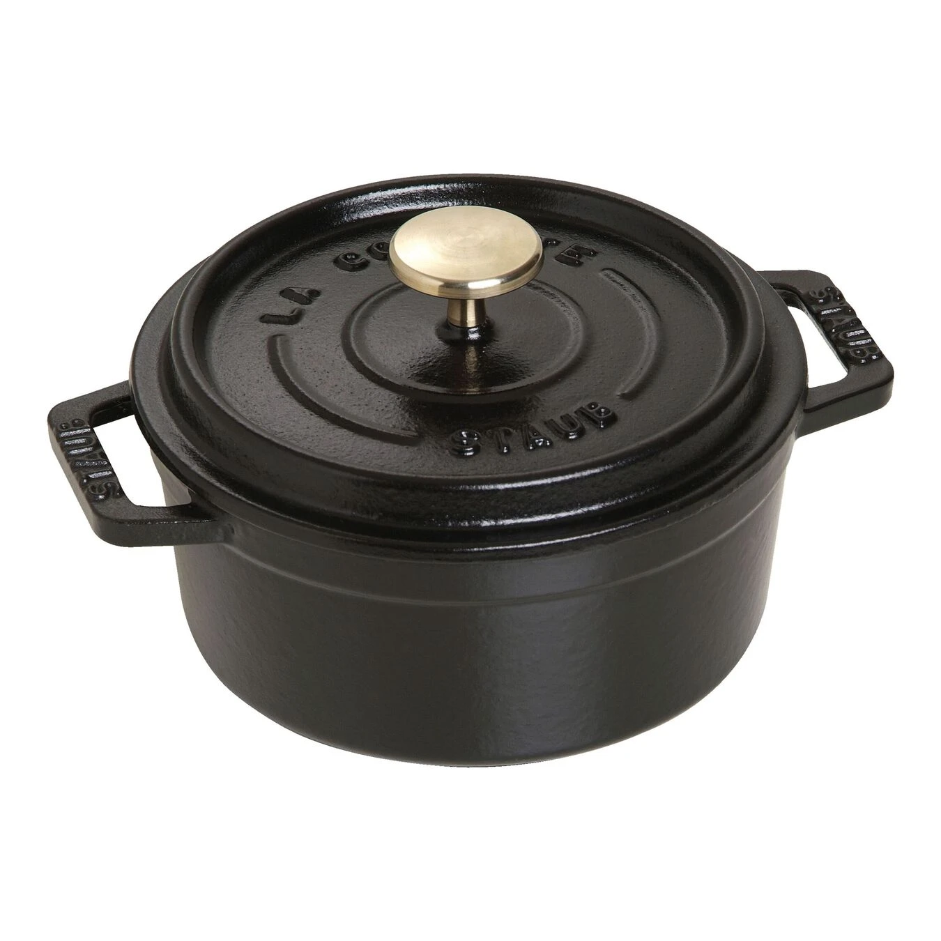 Staub Cocotte 12 Cm, Rund, Schwarz, Gusseisen