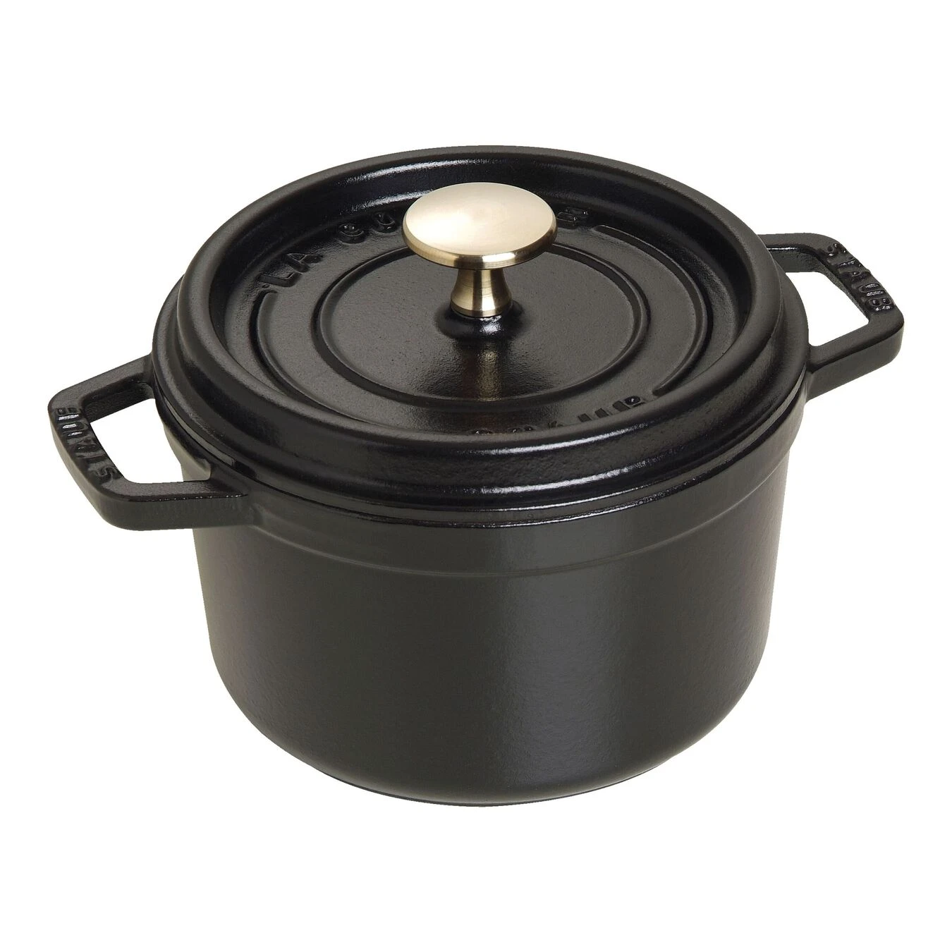 Staub Cocotte 16 Cm, Rund, Schwarz, Gusseisen