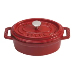 Staub Mini Cocotte 11 Cm, Oval, Kirsch-Rot, Gusseisen