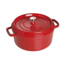 Staub Cocotte 26 Cm, Rund, Kirsch-Rot, Gusseisen