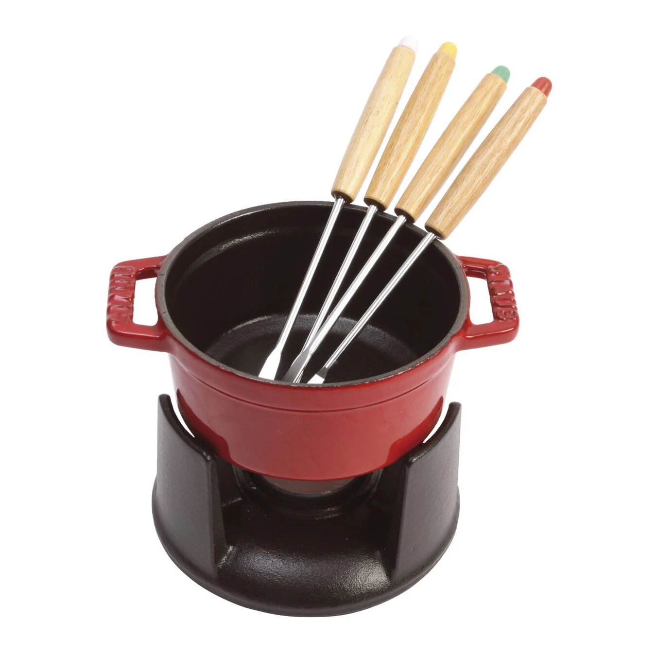 Staub Mini Fondue Set 10 Cm, Kirsch-Rot – Bild 4