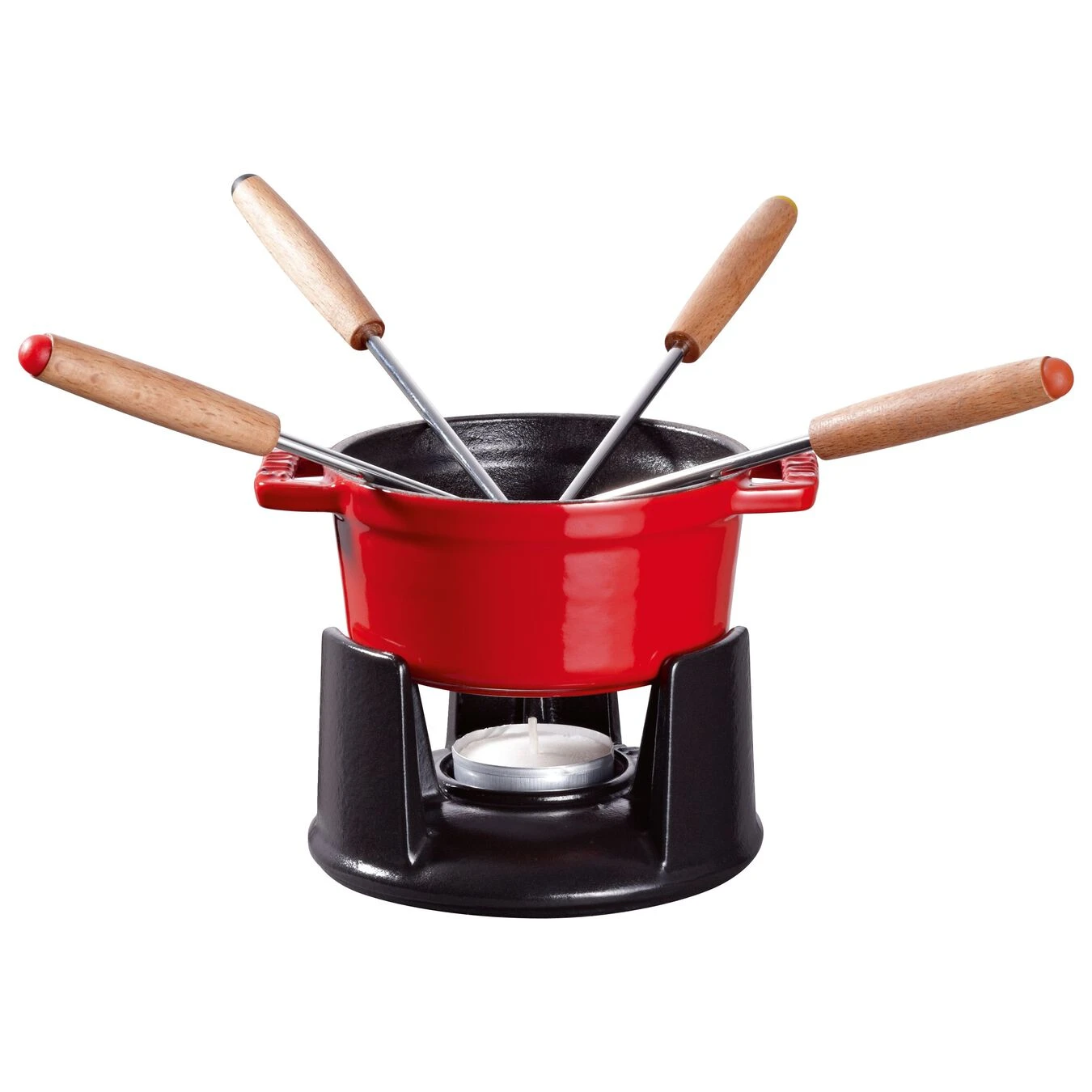 Staub Mini Fondue Set 10 Cm, Kirsch-Rot – Bild 3