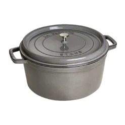 Staub Cocotte 34 Cm, Rund, Graphit-Grau, Gusseisen