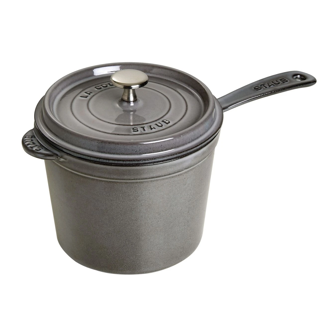 Staub Stieltopf 18 Cm, Gusseisen, Graphit-Grau – Bild 3