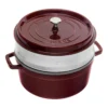 Staub Cocotte Mit Dämpfeinsatz 26 Cm, Rund, Grenadine-Rot, Gusseisen