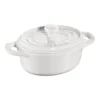 Staub Mini Cocotte 10 Cm, Oval, Reinweiß, Keramik