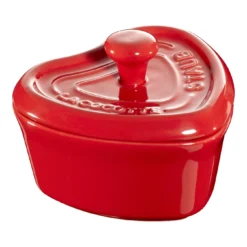 Staub Mini Cocotte 9 Cm, Herz, Kirsch-Rot, Keramik
