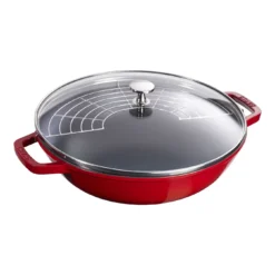 Staub Wok Mit Glasdeckel 30 Cm, Gusseisen