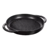 Staub Pure Grill 23 Cm, Rund, Schwarz, Gusseisen