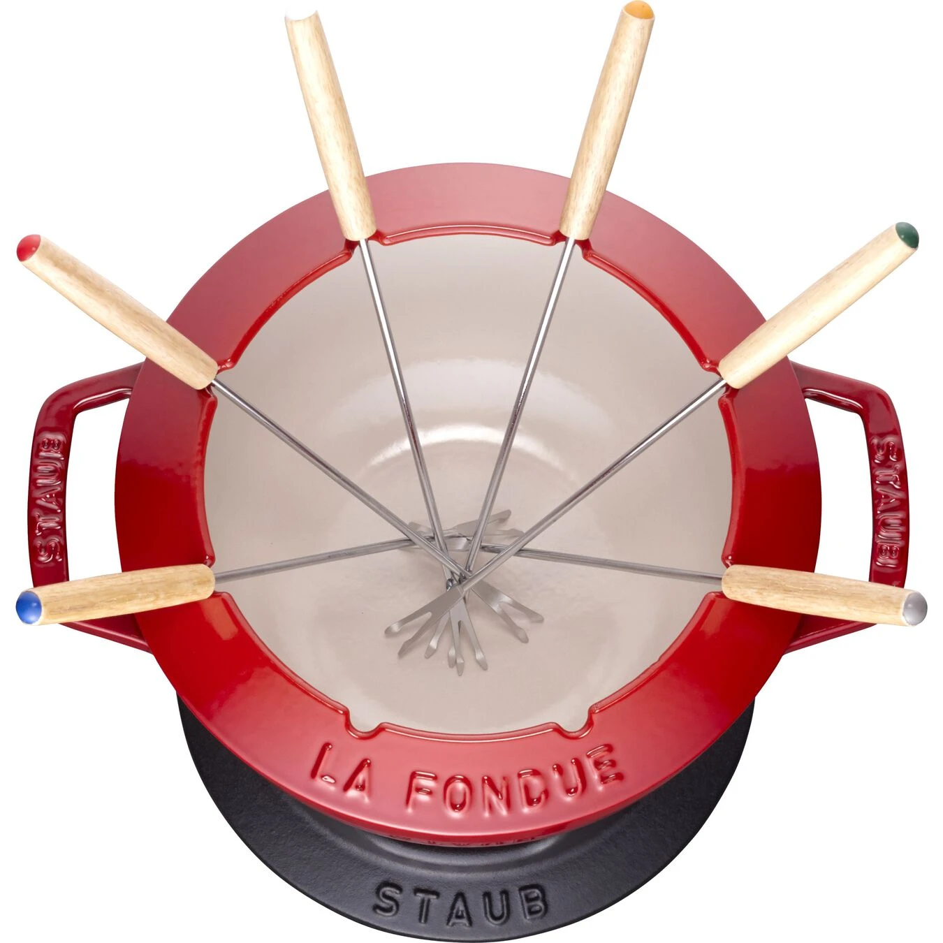 Staub Fondue Set 20 Cm, Kirsch-Rot – Bild 4
