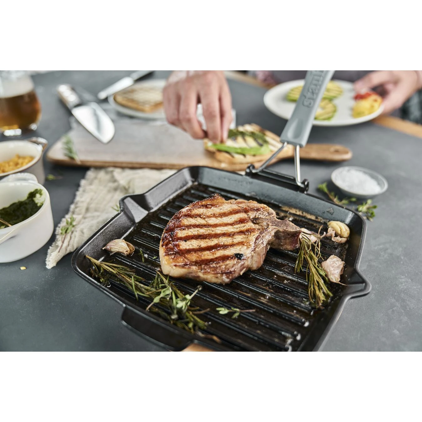 Staub Grillpfanne 24 X 24 Cm, Gusseisen, Schwarz – Bild 3