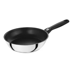 Bratpfanne Hoch 24 Cm, 18/10 Edelstahl, Silber-Schwarz