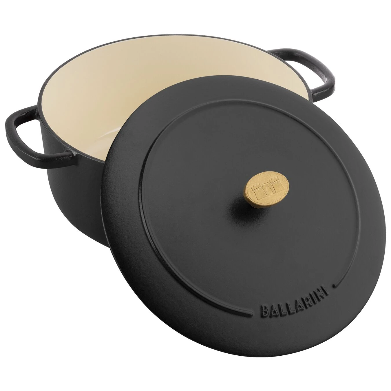 Ballarini Cocotte 24 Cm, Rund, Schwarz, Gusseisen – Bild 2