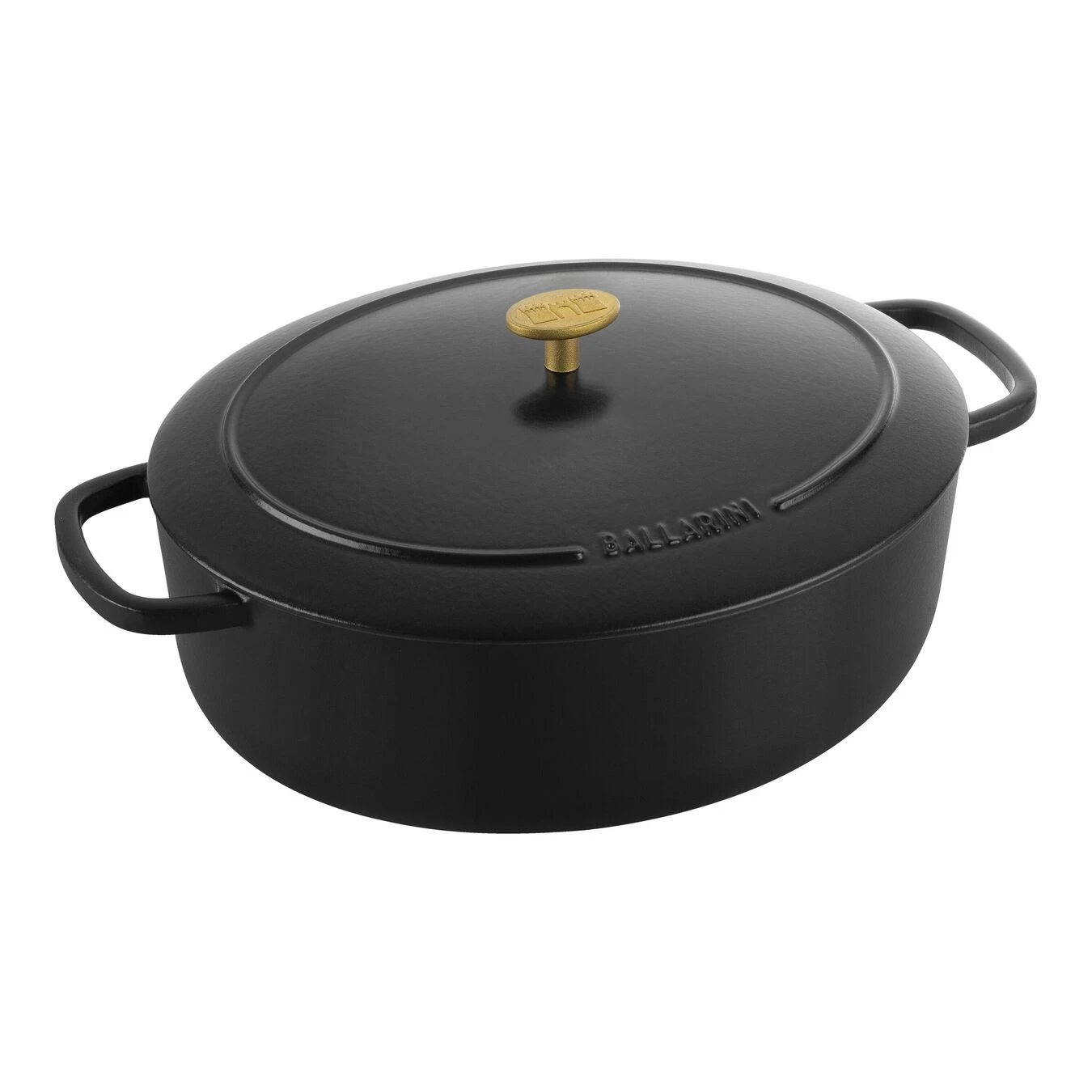 Ballarini Cocotte 33 Cm, Oval, Schwarz, Gusseisen
